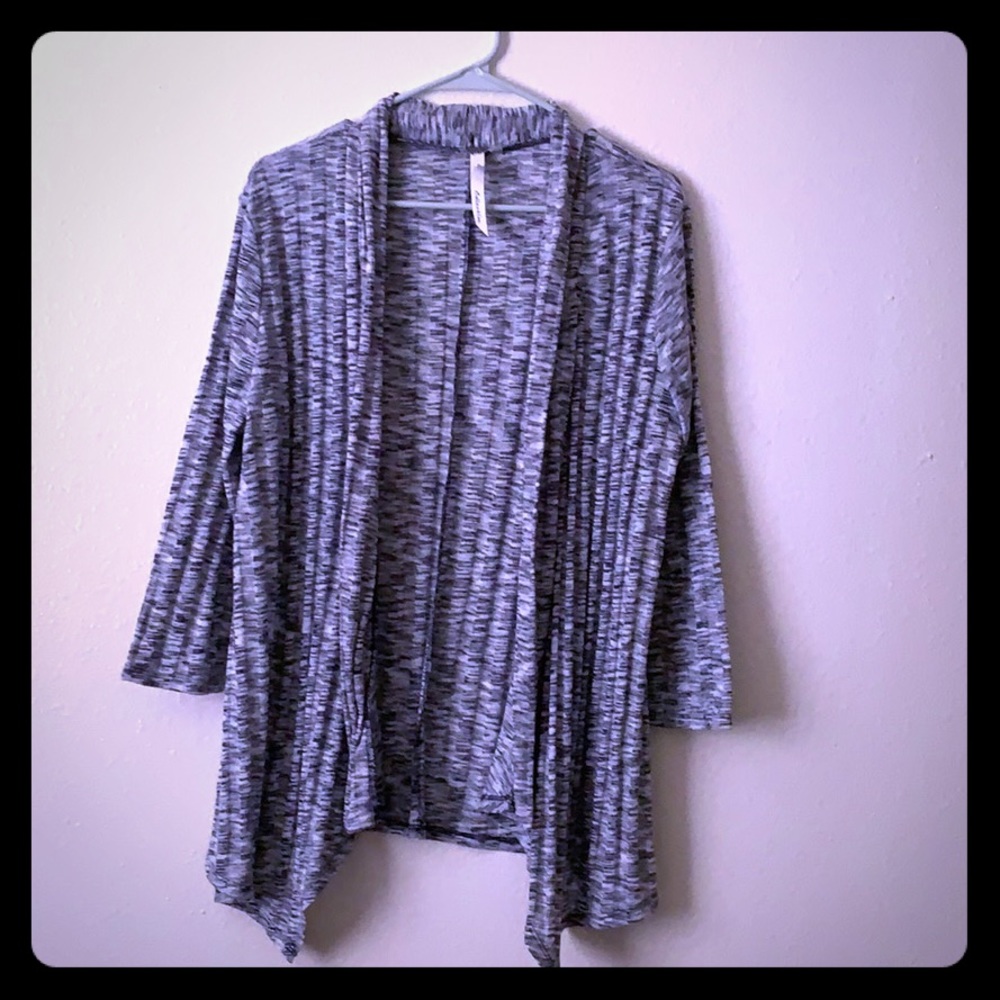 NY COLLECTION OPEN FRONT SPACE DYE CARDIGAN SIZE XL